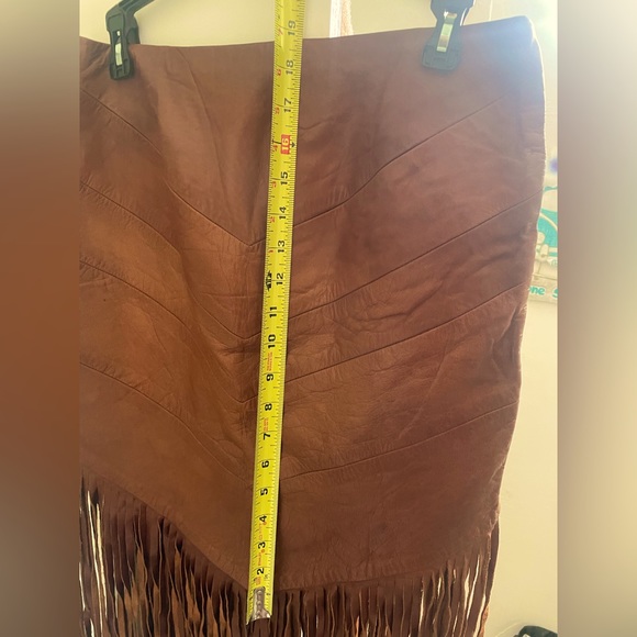 Genuine custom leather skirt and halter set. Soft light brown leather. - Picture 13 of 16